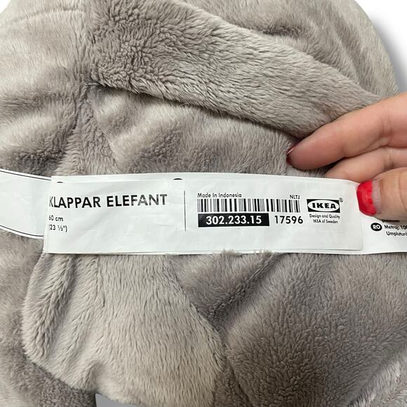 IKEA Klappar Elephant Plush Stuffed Animal Safari Shower Gift Decor 23" Nursery - Picture 4 of 12